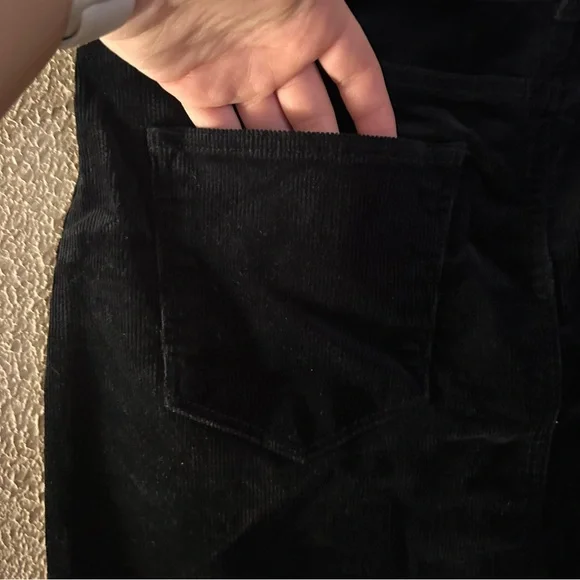 Black Label Cest Toi Black Corduroy Mini Skirt With Removable Belt Size L - Picture 3 of 12